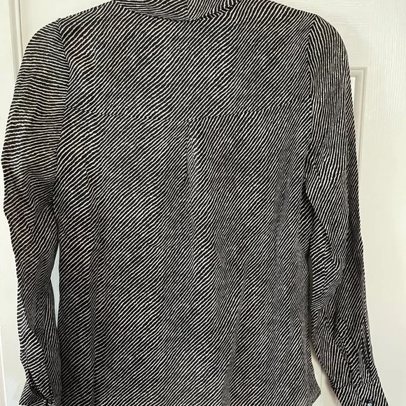 New L'Agence Mariposa Silk Twist Front Almondine Striped Blouse